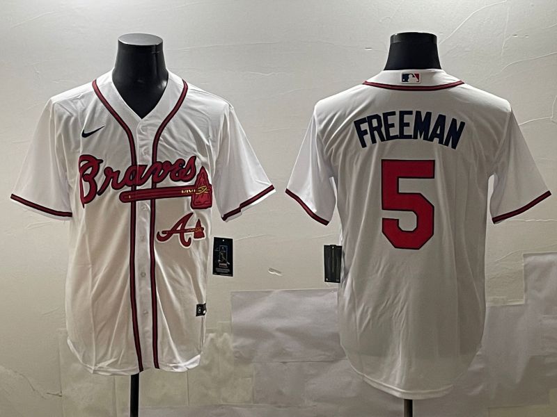 Men Atlanta Braves #5 Freeman White Game 2025 Nike MLB Jersey style 6